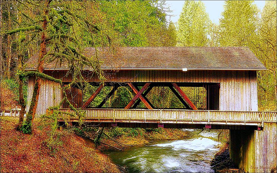 Cedar Creek Grist Mill Covered Bridge Photograph by Steve Warnstaff