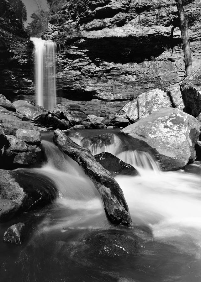 Waterfall Photograph - Cedar Falls BW by Dennis Nelson