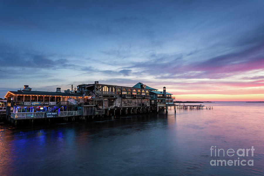 Cedar Key Waterfront at Sunrise, Cedar Key, Florida Photograph by Dawna Moore Photography