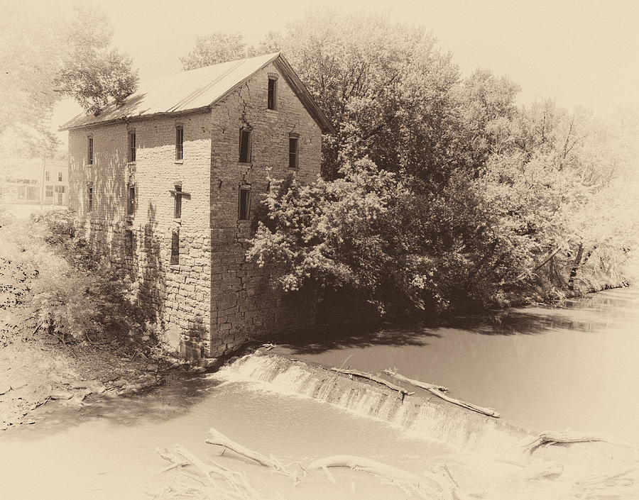Cedar Point Flour Mill Aged Photograph by James Barber