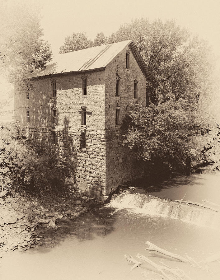 Cedar Point Flour Mill Antiqued Photograph by James Barber