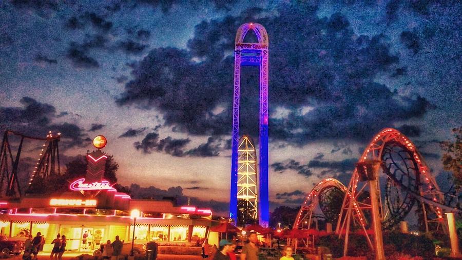 Cedar Point Nightline Photograph by Tina Artman - Fine Art America