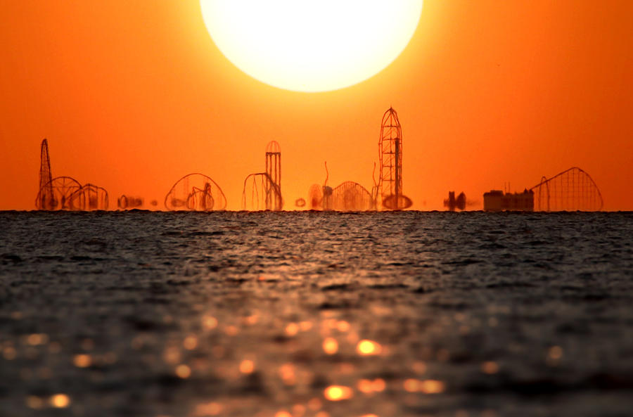 Sunset Photograph - Cedar Point Skyline by Rob Blair