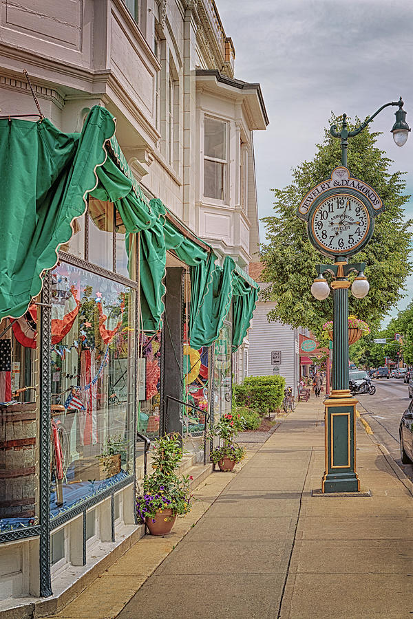Cedarburg Street Clock Photograph by Susan Rissi Tregoning