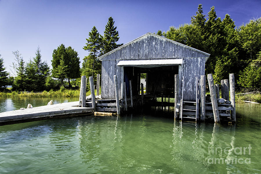 Cedarville Michigan Boat House Photograph by Timothy Hacker