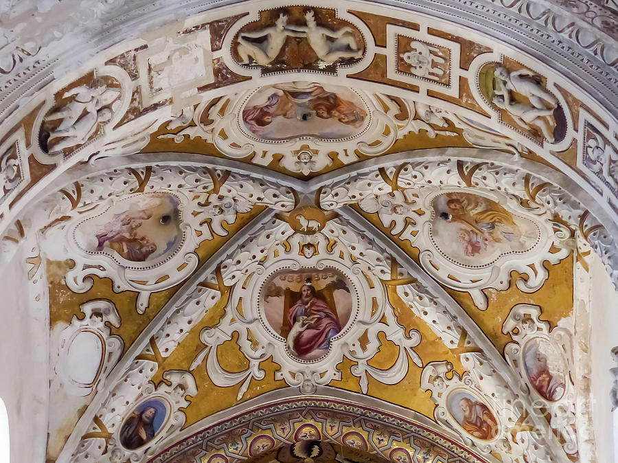 Cefalu Duomo ceiling Photograph by Rod Jones
