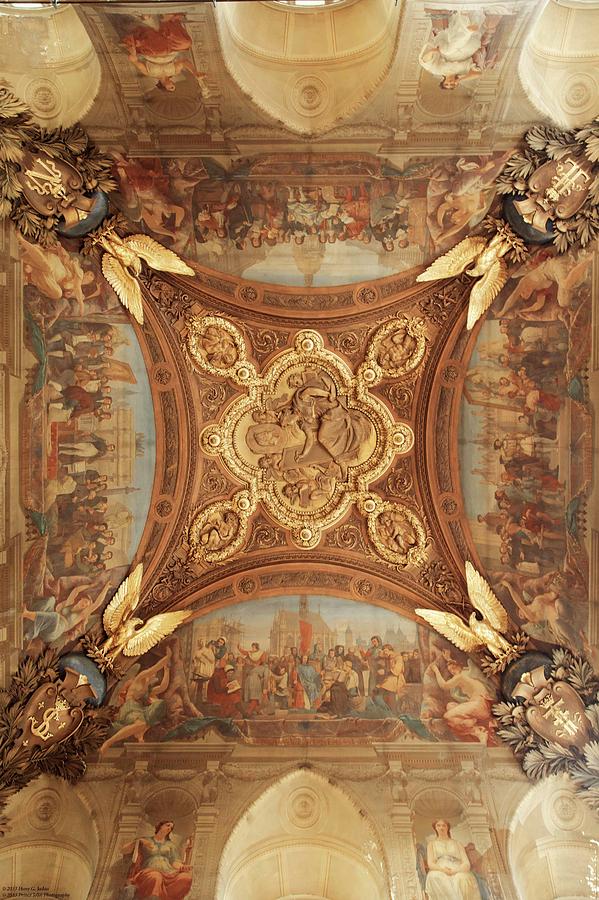 Ceiling Art Of The Louvre - 1 Photograph by Hany J