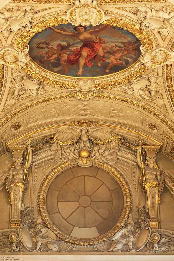 Ceiling Art Of The Louvre - 4 Photograph by Hany J