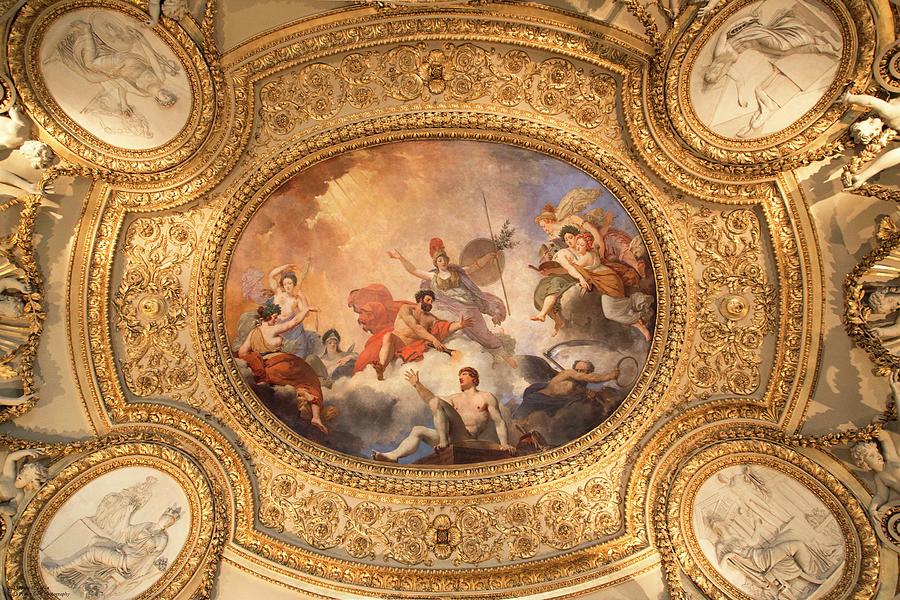 Ceiling Art Of The Louvre - 6 Photograph by Hany J