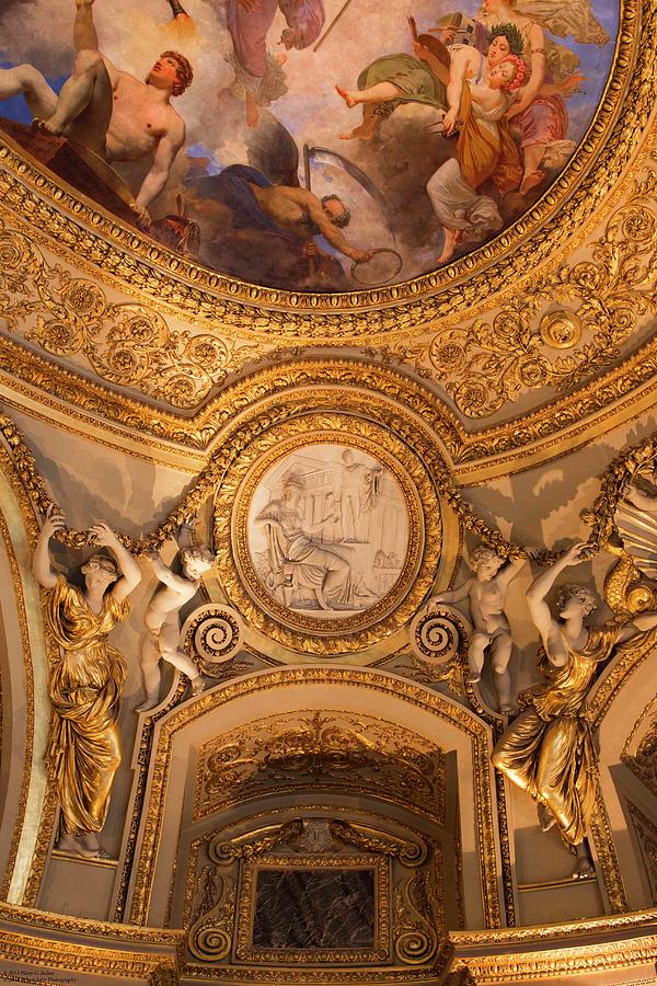Ceiling Art Of The Louvre - 8 Photograph by Hany J