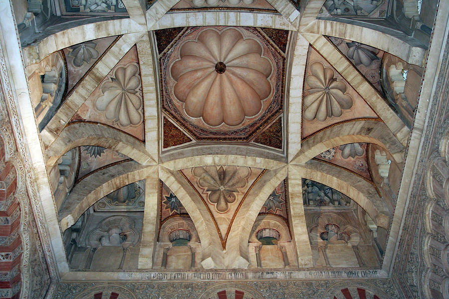 Ceiling in Mezquita Photograph by Aivar Mikko