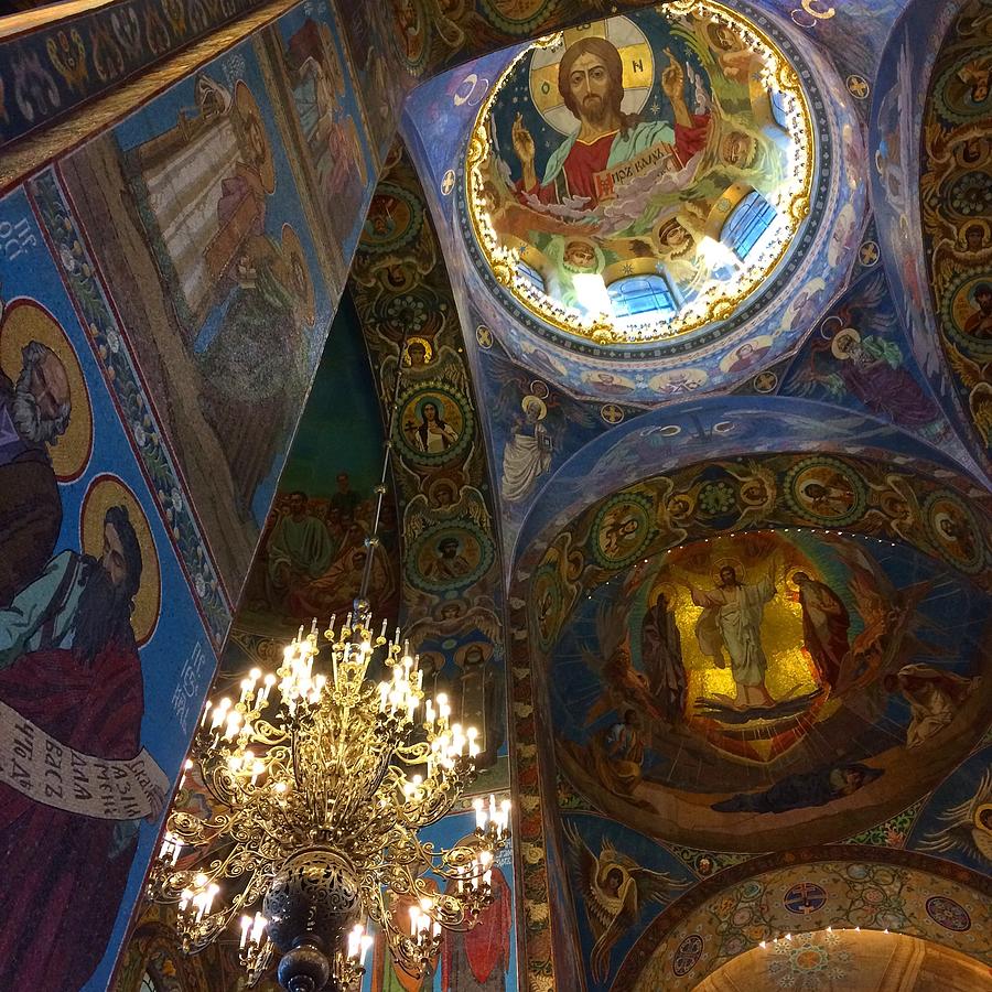 Ceiling Of Church On The Spilled Blood St Petersburg