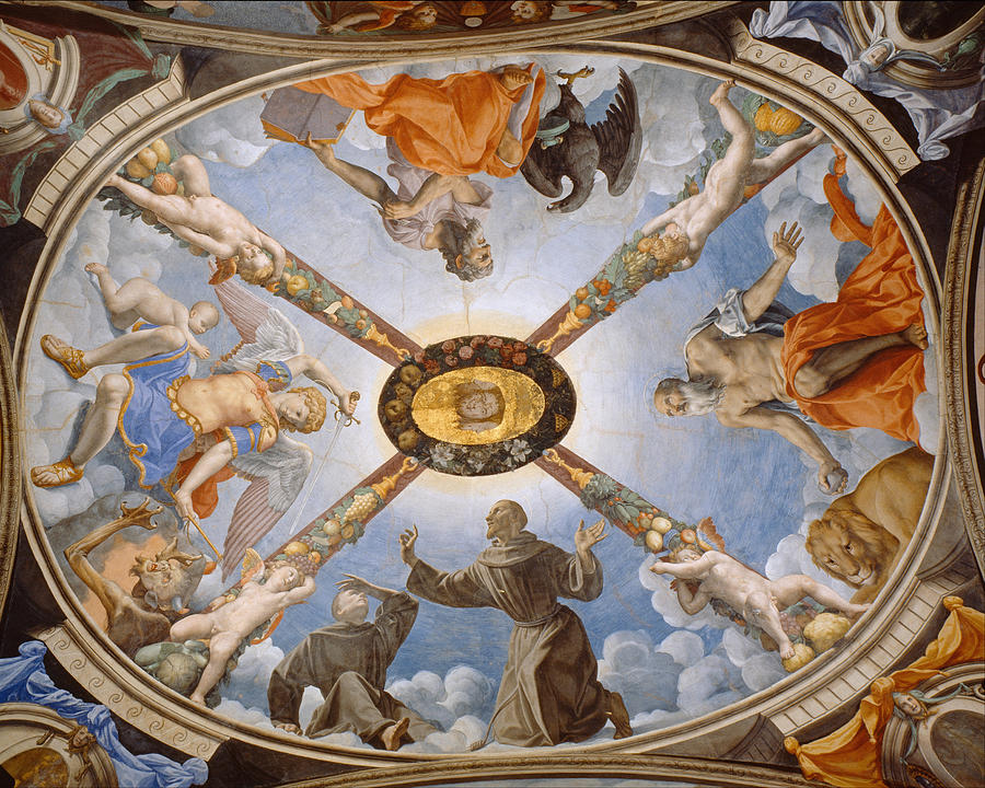 Ceiling of the Chapel of Eleonora of Toledo Painting by Bronzino