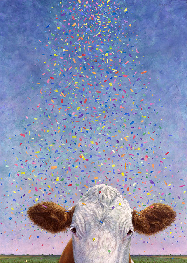 Cow Painting - Celebration by James W Johnson