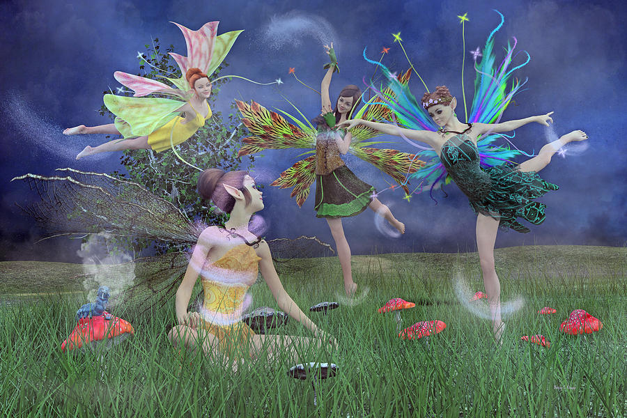 Fairy Digital Art - Celebration of Night Alice and Oz by Betsy Knapp