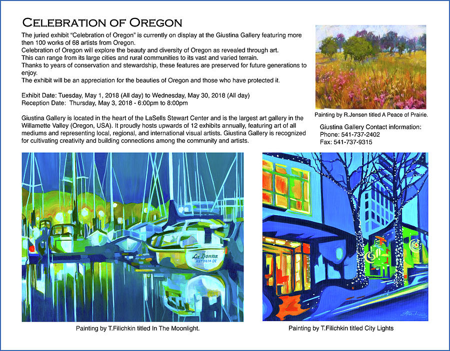 Celebration of Oregon Art Exhibit  Mixed Media by Tanya Filichkin