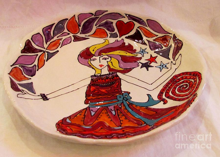 Celebration Platter Ceramic Art by Lisa Dunn