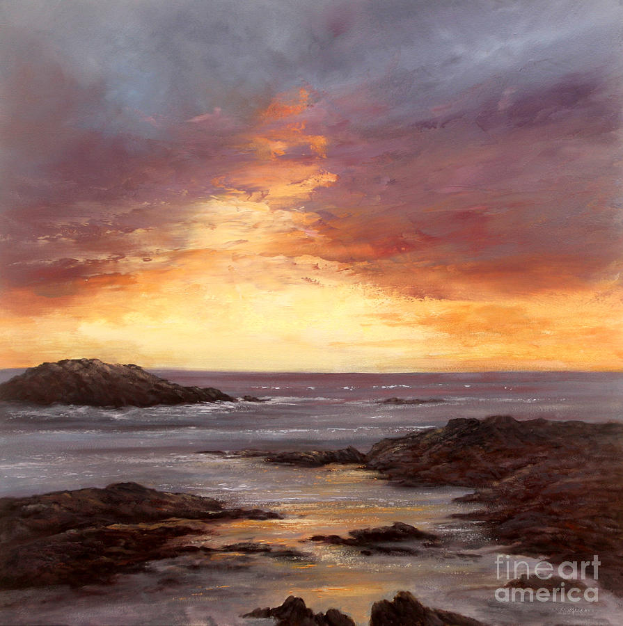 Sunset Painting - Celebration by Valerie Travers