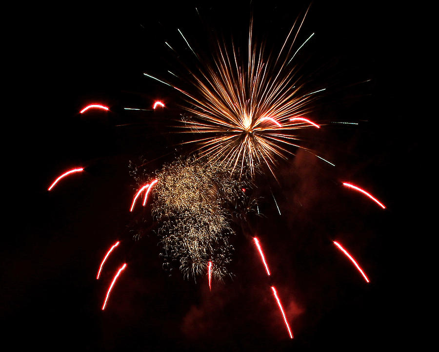 Fireworks Photograph - Celebrations in Red by Su Ferguson - Don Burkheimer