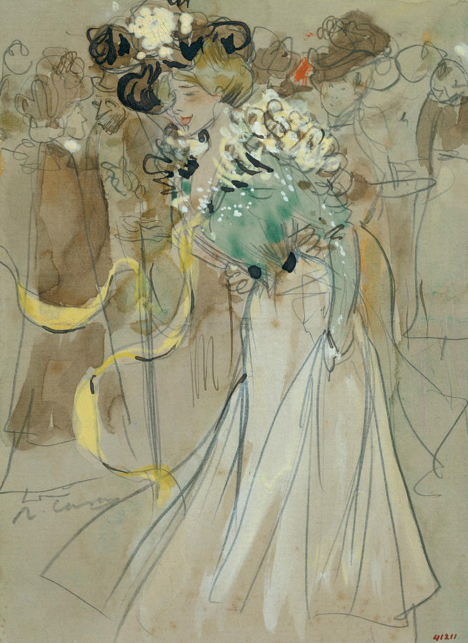 Celebrations in Toulon Drawing by Ramon Casas