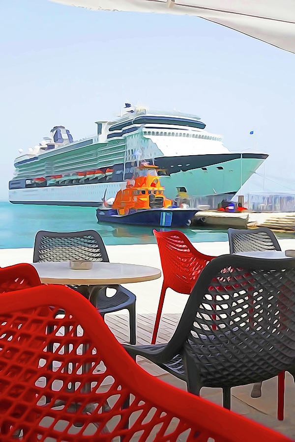 Celebrity Cruise Ship Digital Art by Dennis Cox