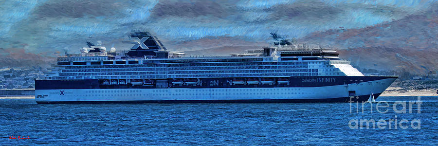 Celebrity X Cruises And Little Sailboat  Photograph by Blake Richards