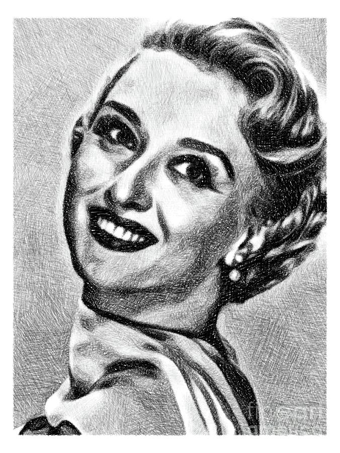 Celeste Holm, Vintage Actress By Js Drawing
