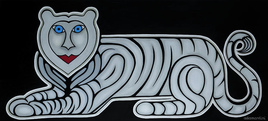 Celestial Painting - Celestial big white tiger woman by Adamantini Feng shui Celestial Painting - Celestial big white tiger woman by Adamantini Feng shui