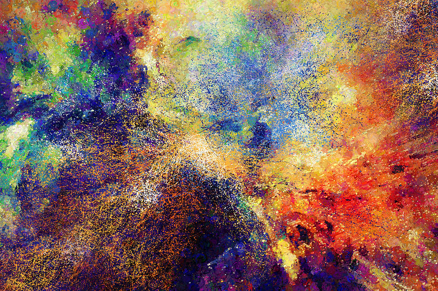 Fantasy Painting - Celestial Explosion Abstract by Georgiana Romanovna
