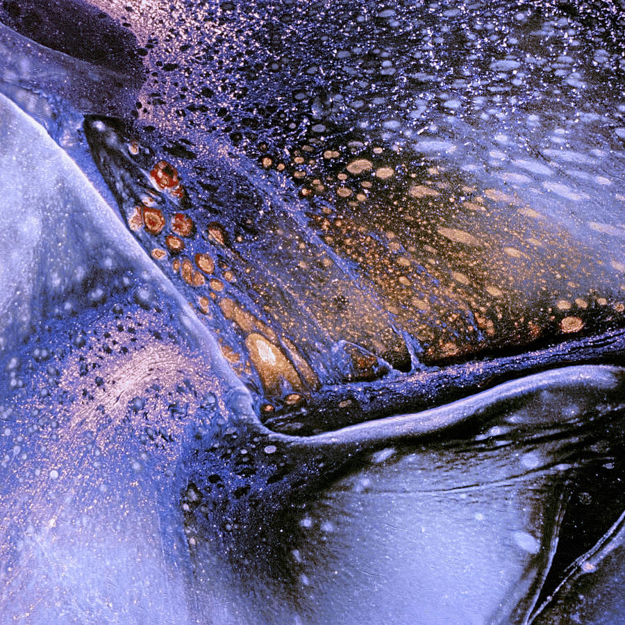 Blue Abstract Mixed Media - Celestial Lava Flow Abstract by Georgiana Romanovna