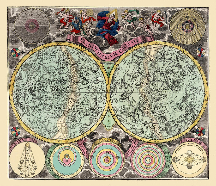 Celestial Map 1730b Photograph by Andrew Fare