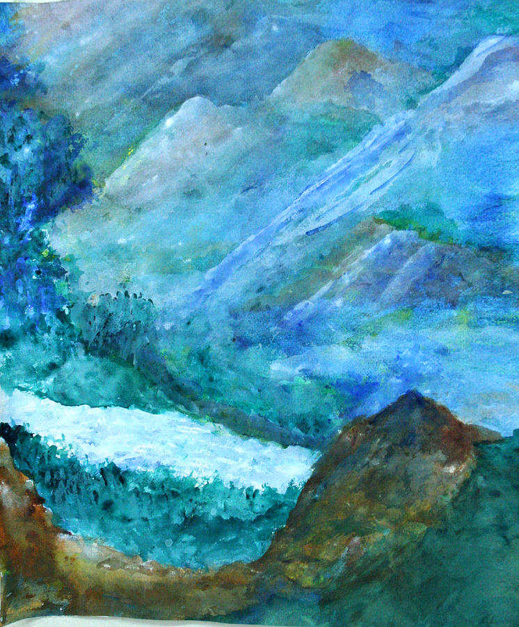 Mountainscape Painting - Celestial mountains by Sanjay Sonawani