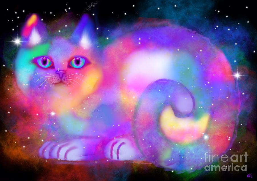Celestial Rainbow Cat Painting by Nick Gustafson