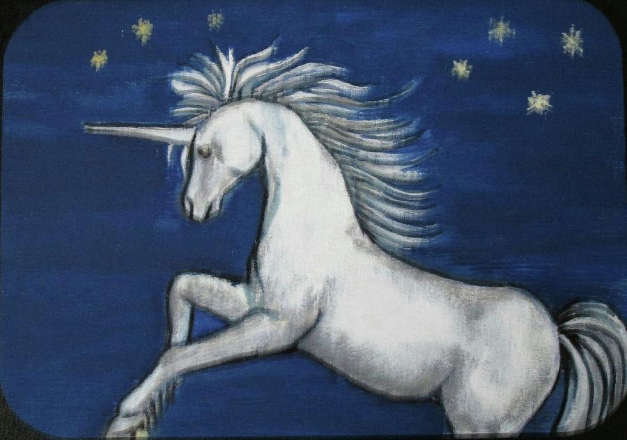 Celestial Unicorn Painting by Julie Belmont