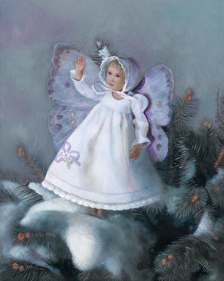 Celestine Snow Fairy Painting by Nancy Lee Moran