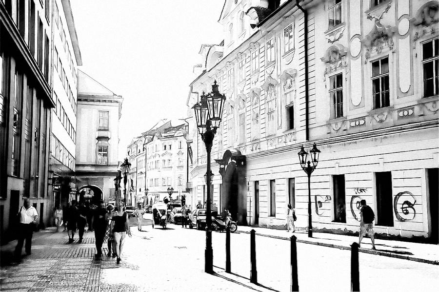 Celetna Street. Walk in Old Prague Photograph by Jenny Rainbow