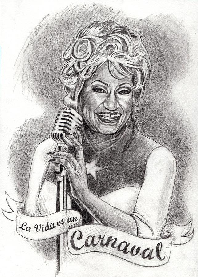 Celia Cruz Drawing by Andrea Reyes Fine Art America