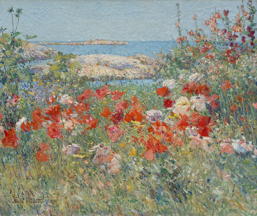 Celia Thaxters Garden, Isles of Shoals, Maine Painting by Childe Hassam