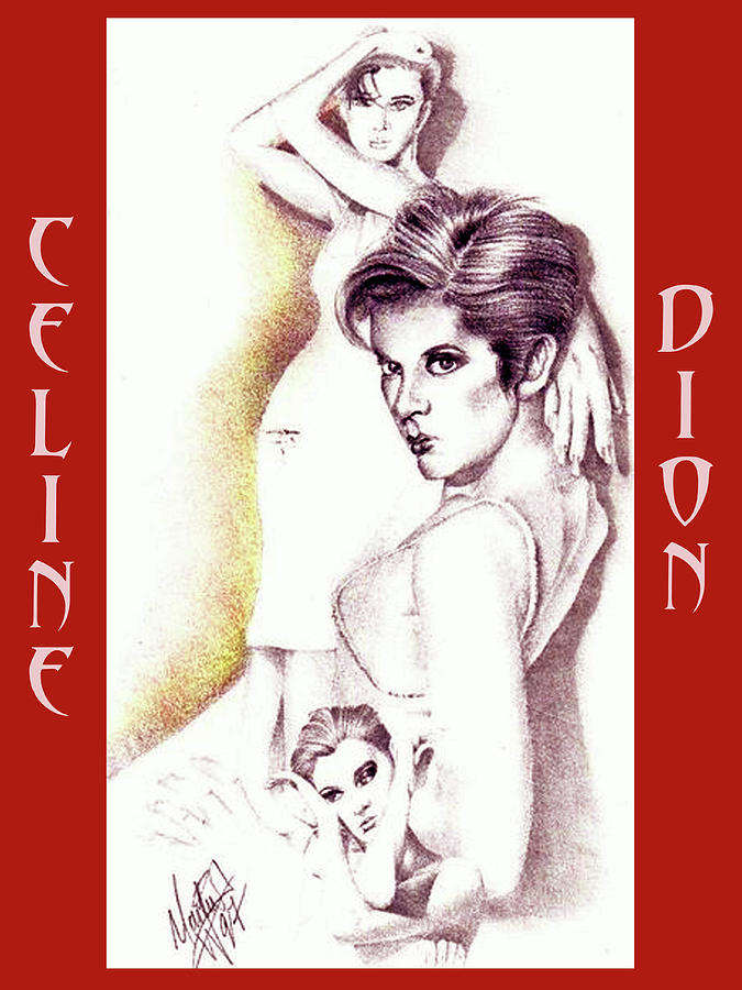 Celine Dion Drawing - Celine Dion by Martin Williams