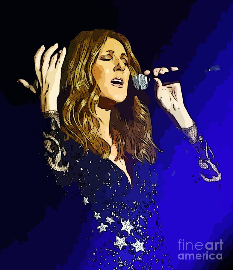 Celine Dion Painting - Celine Dion Poster Art by John Malone