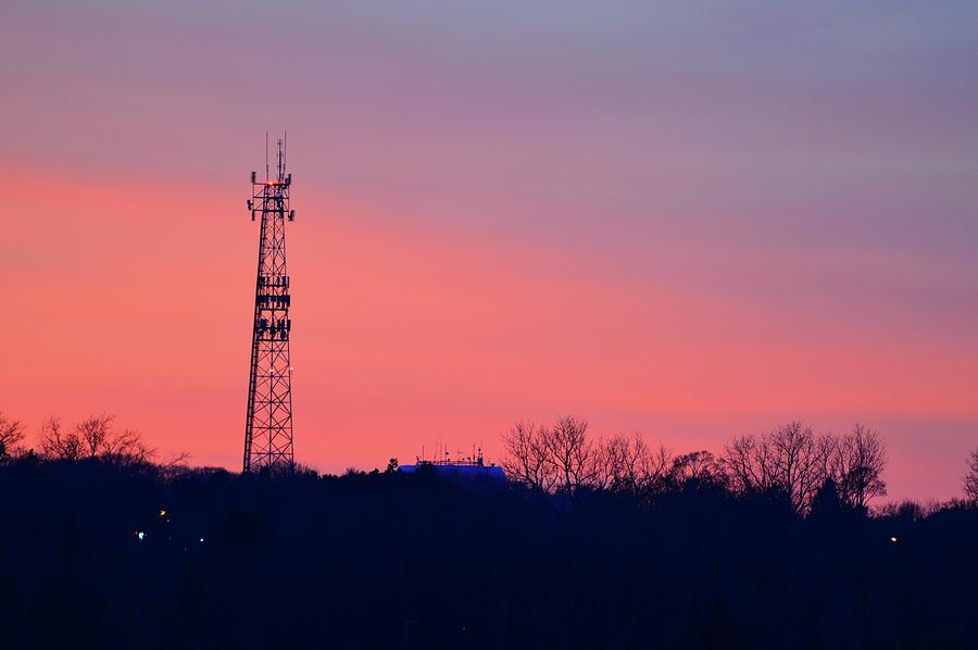 Cell Tower At Sunset  Photograph by Lyle Crump