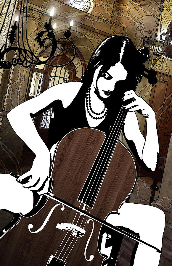 Cellist Digital Art by Jason Casteel