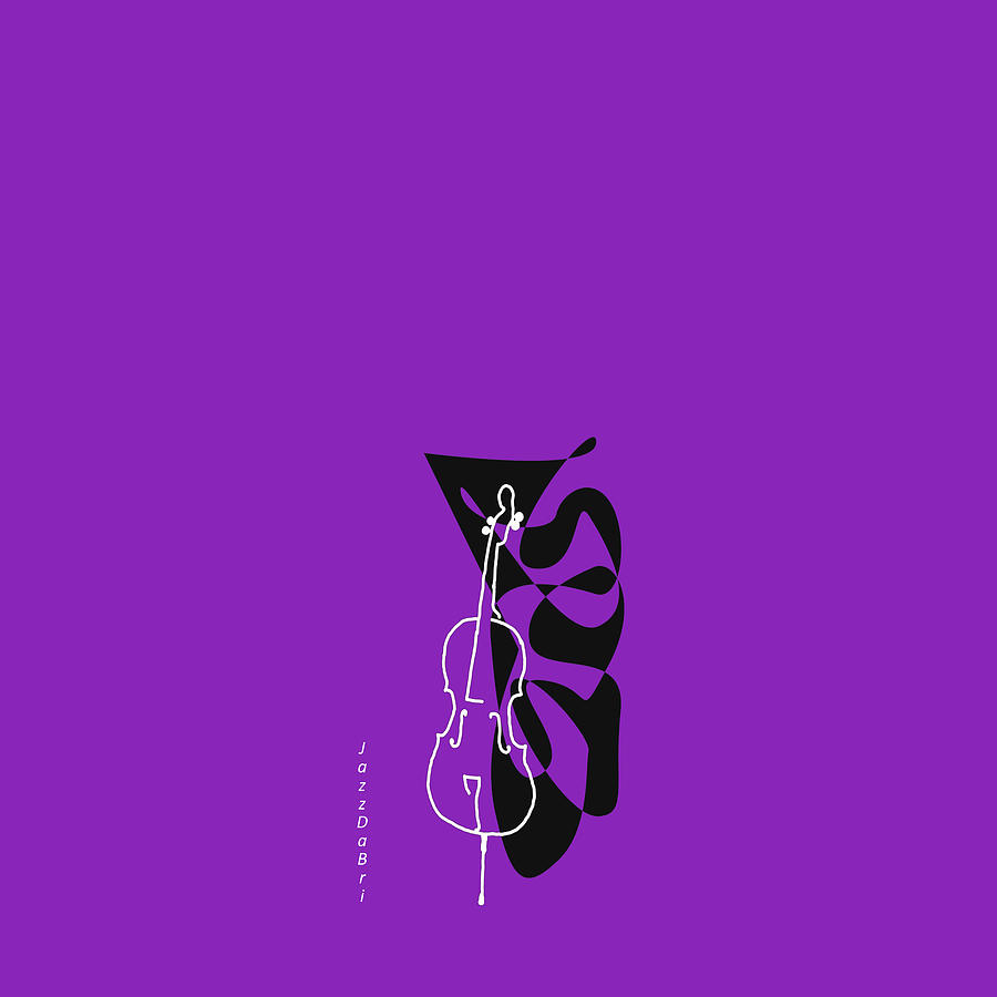 Jazz Digital Art - Cello in Purple by David Bridburg