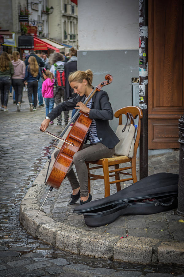 Paris Photograph - Cello Montmartre Paris by Jay McCarthy
