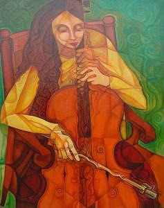 Cello Painting by Paul Grech Cello Painting by Paul Grech