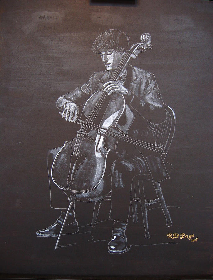 Cello Player Painting by Richard Le Page