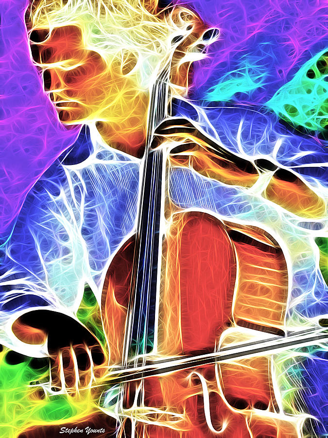Cello Digital Art by Stephen Younts