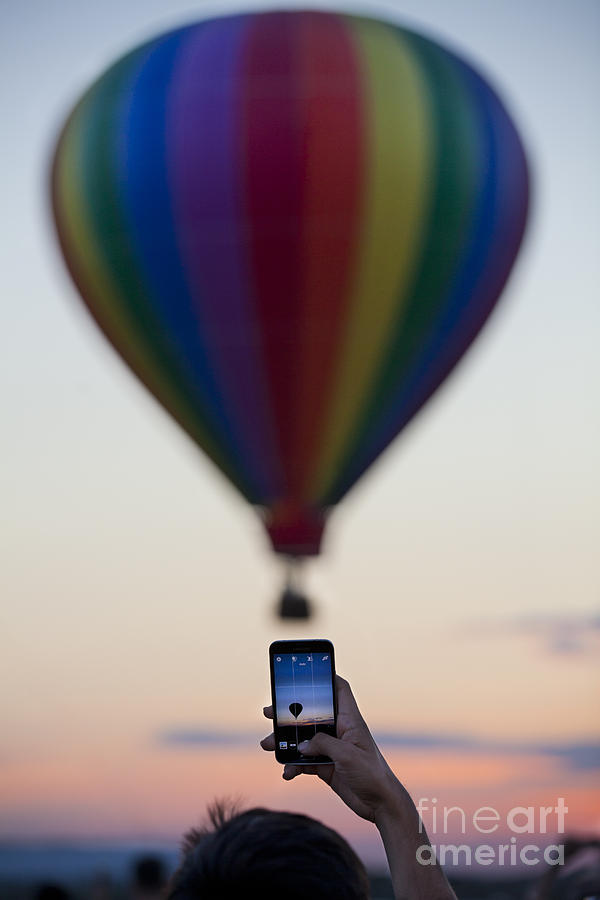 Cellphone picture of Hot Air Balloon Photograph by Anthony Totah