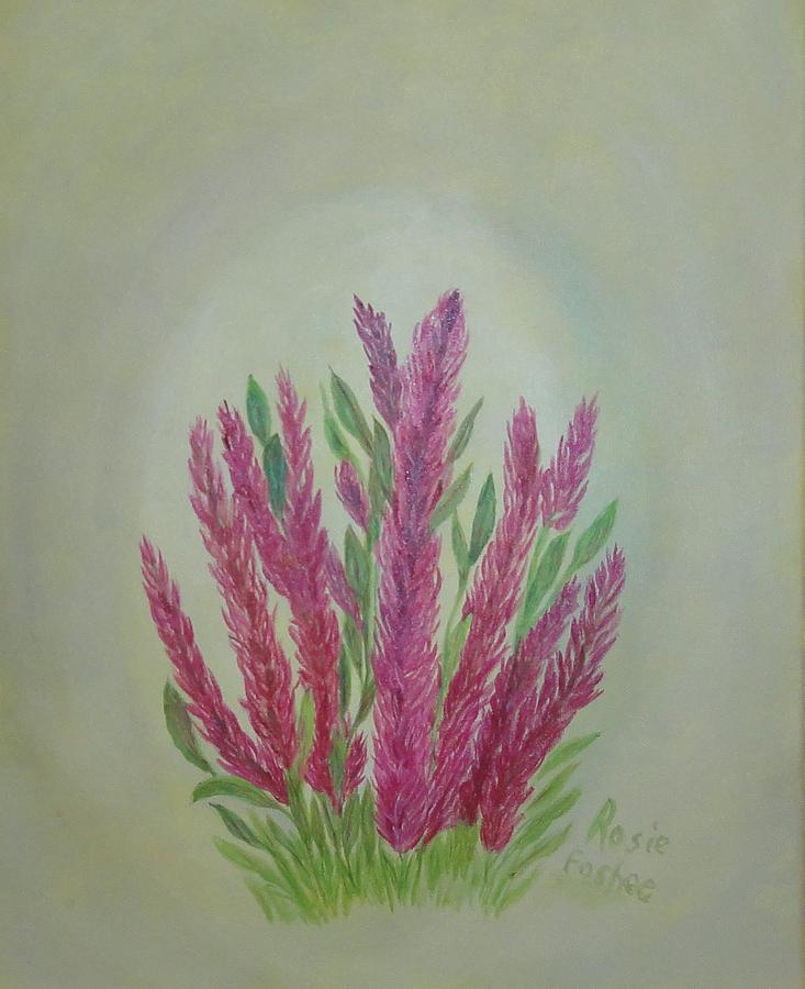 Celosia Dragon's Breath Acrylic Painting by artist Rosie Foshee by Rosie Foshee Celosia Dragon's Breath Acrylic Painting by artist Rosie Foshee by Rosie Foshee