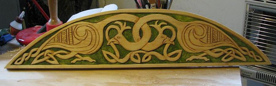 Celtic birds door crown Relief by Christina White Celtic birds door crown Relief by Christina White